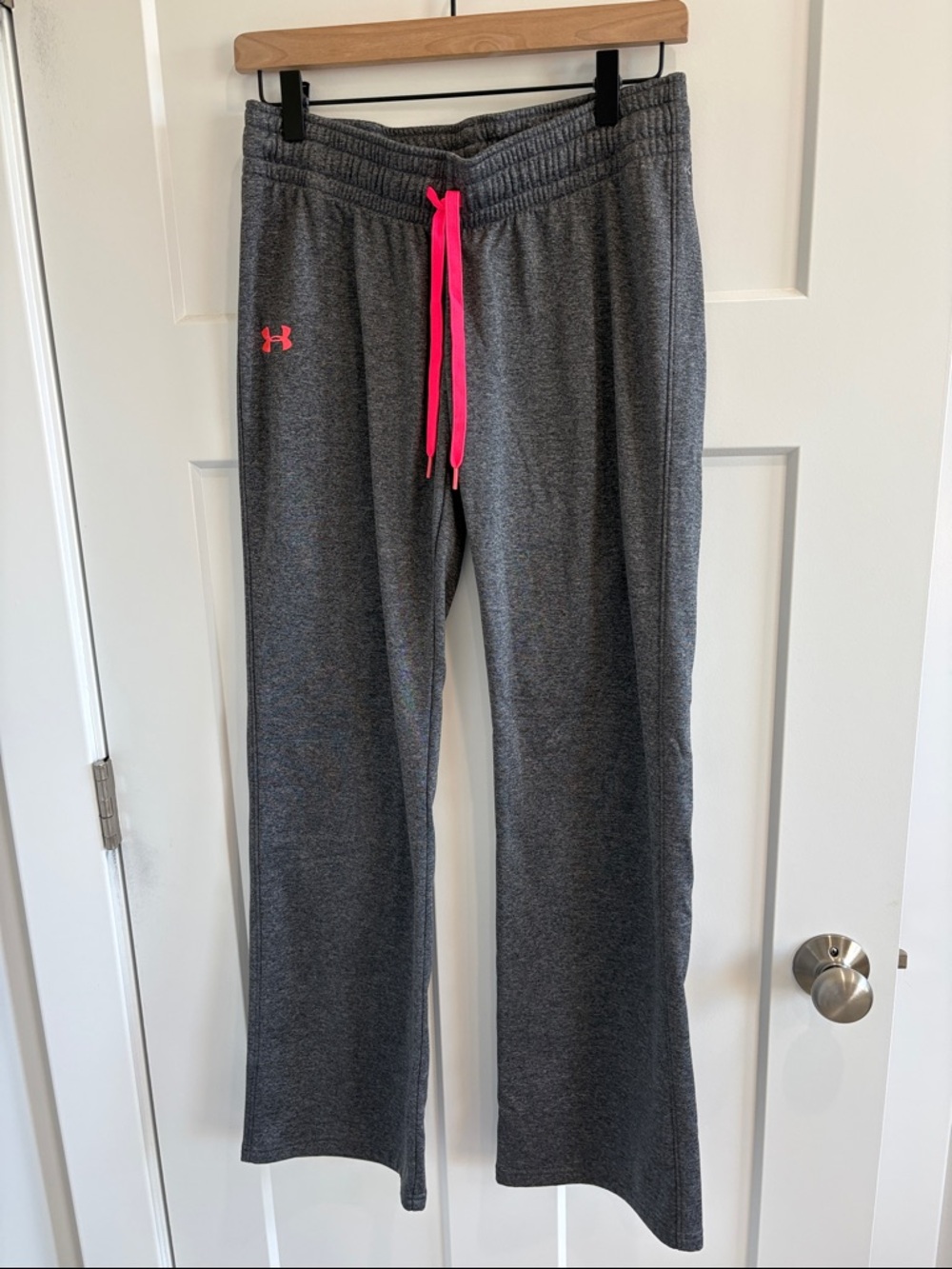 Under Armour Dark Gray Joggers with Hot Pink Drawcord